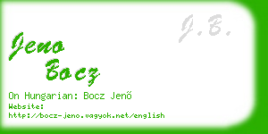 jeno bocz business card