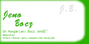 jeno bocz business card